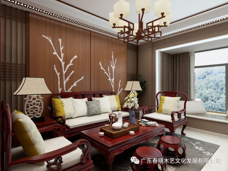 春曉木藝紅木家具全屋定制案例全景賞析——廣州保利天悅凈面積82.16M2居室(圖3) 春曉木藝紅木家具全屋定制案例全景賞析——廣州保利天悅凈面積82.16M2居室(圖3)