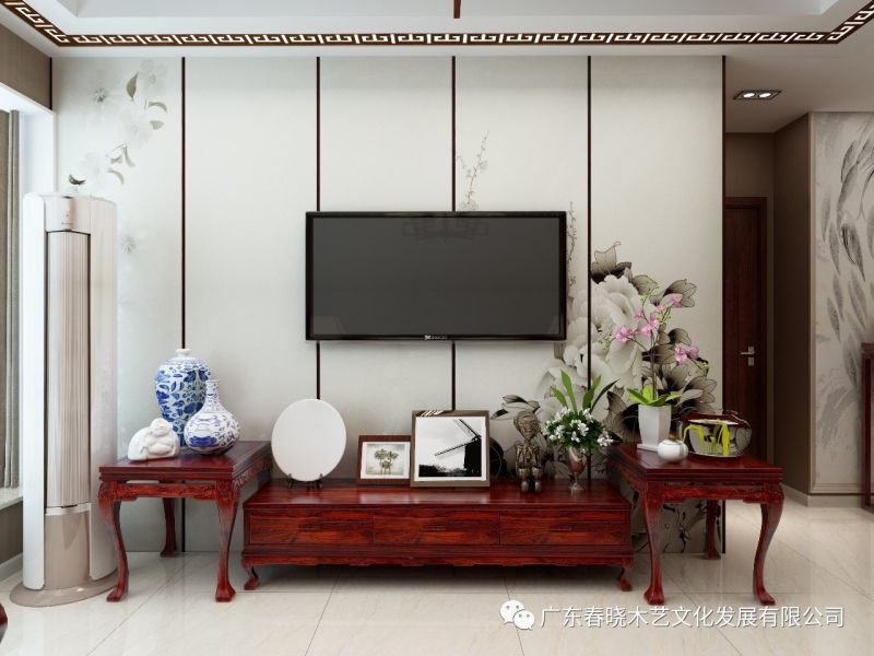 春曉木藝紅木家具全屋定制案例全景賞析——廣州保利天悅凈面積82.16M2居室(圖4) 春曉木藝紅木家具全屋定制案例全景賞析——廣州保利天悅凈面積82.16M2居室(圖4)
