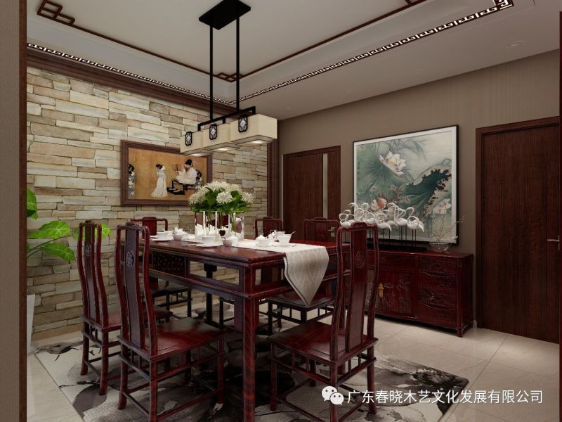 春曉木藝紅木家具全屋定制案例全景賞析——廣州保利天悅凈面積82.16M2居室(圖6) 春曉木藝紅木家具全屋定制案例全景賞析——廣州保利天悅凈面積82.16M2居室(圖6)