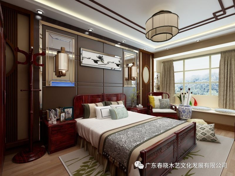 春曉木藝紅木家具全屋定制案例全景賞析——廣州保利天悅凈面積82.16M2居室(圖7) 春曉木藝紅木家具全屋定制案例全景賞析——廣州保利天悅凈面積82.16M2居室(圖7)