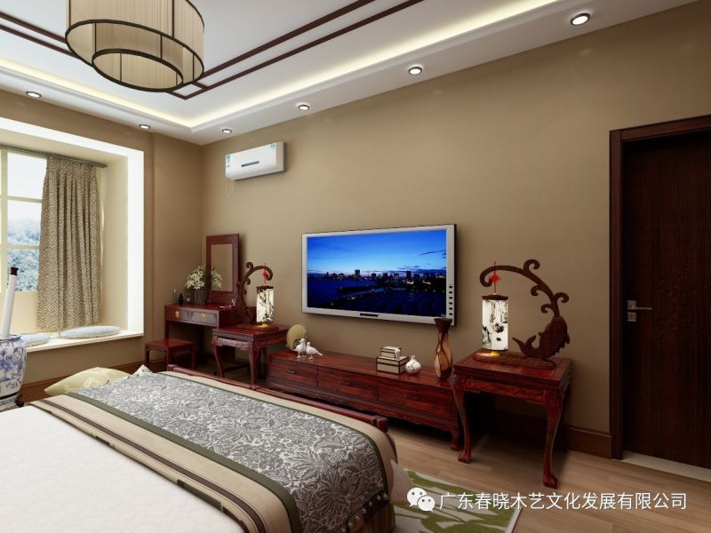 春曉木藝紅木家具全屋定制案例全景賞析——廣州保利天悅凈面積82.16M2居室(圖8) 春曉木藝紅木家具全屋定制案例全景賞析——廣州保利天悅凈面積82.16M2居室(圖8)