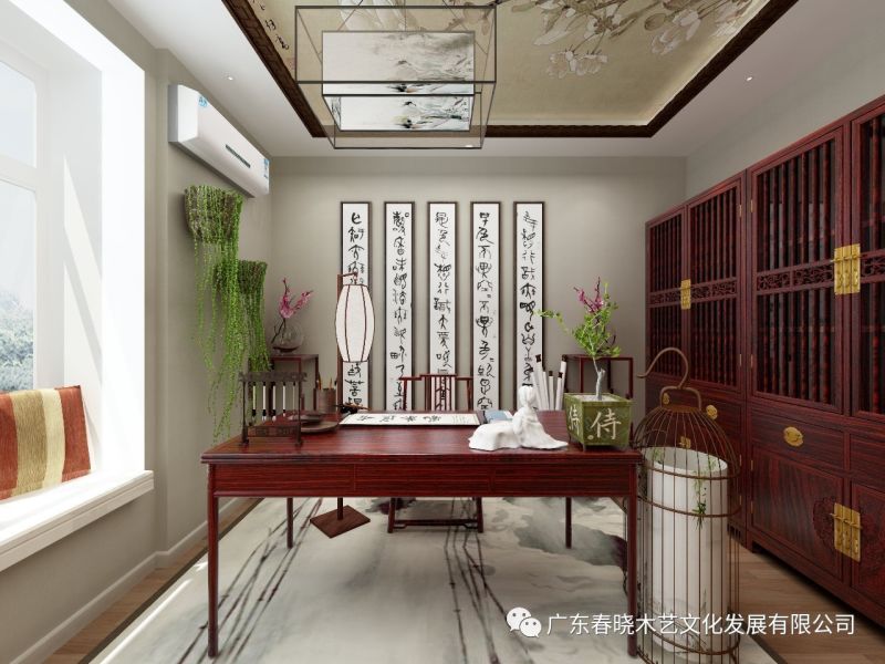 春曉木藝紅木家具全屋定制案例全景賞析——廣州保利天悅凈面積82.16M2居室(圖11) 春曉木藝紅木家具全屋定制案例全景賞析——廣州保利天悅凈面積82.16M2居室(圖11)