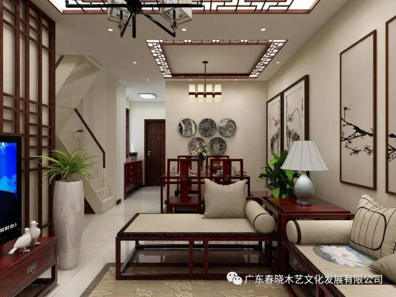 現(xiàn)代居室中的禪風意境 ——萬科尚城凈面積88m2復式紅木家具全屋定制案例賞析(圖3) 現(xiàn)代居室中的禪風意境 ——萬科尚城凈面積88m2復式紅木家具全屋定制案例賞析(圖3)