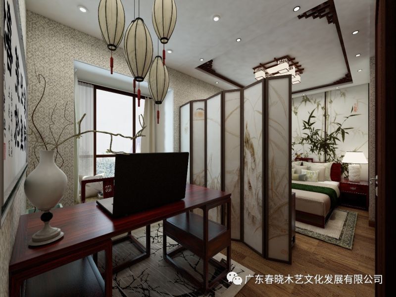 現(xiàn)代居室中的禪風意境 ——萬科尚城凈面積88m2復式紅木家具全屋定制案例賞析(圖9) 現(xiàn)代居室中的禪風意境 ——萬科尚城凈面積88m2復式紅木家具全屋定制案例賞析(圖9)