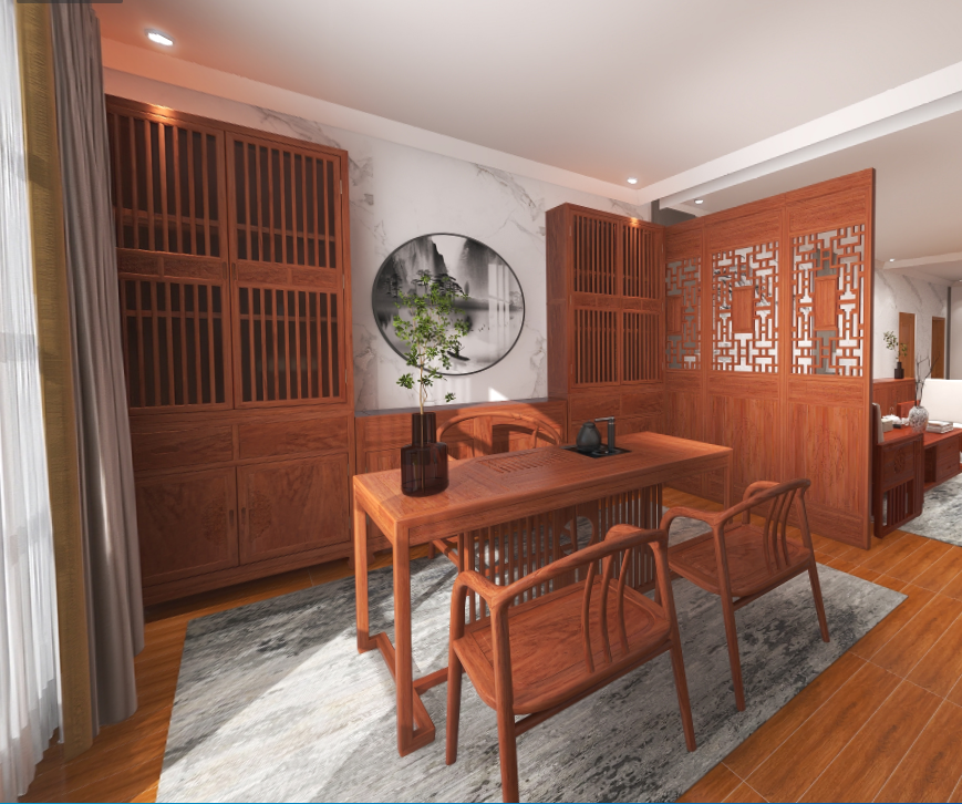 新中式書(shū)房#書(shū)房設(shè)計(jì)