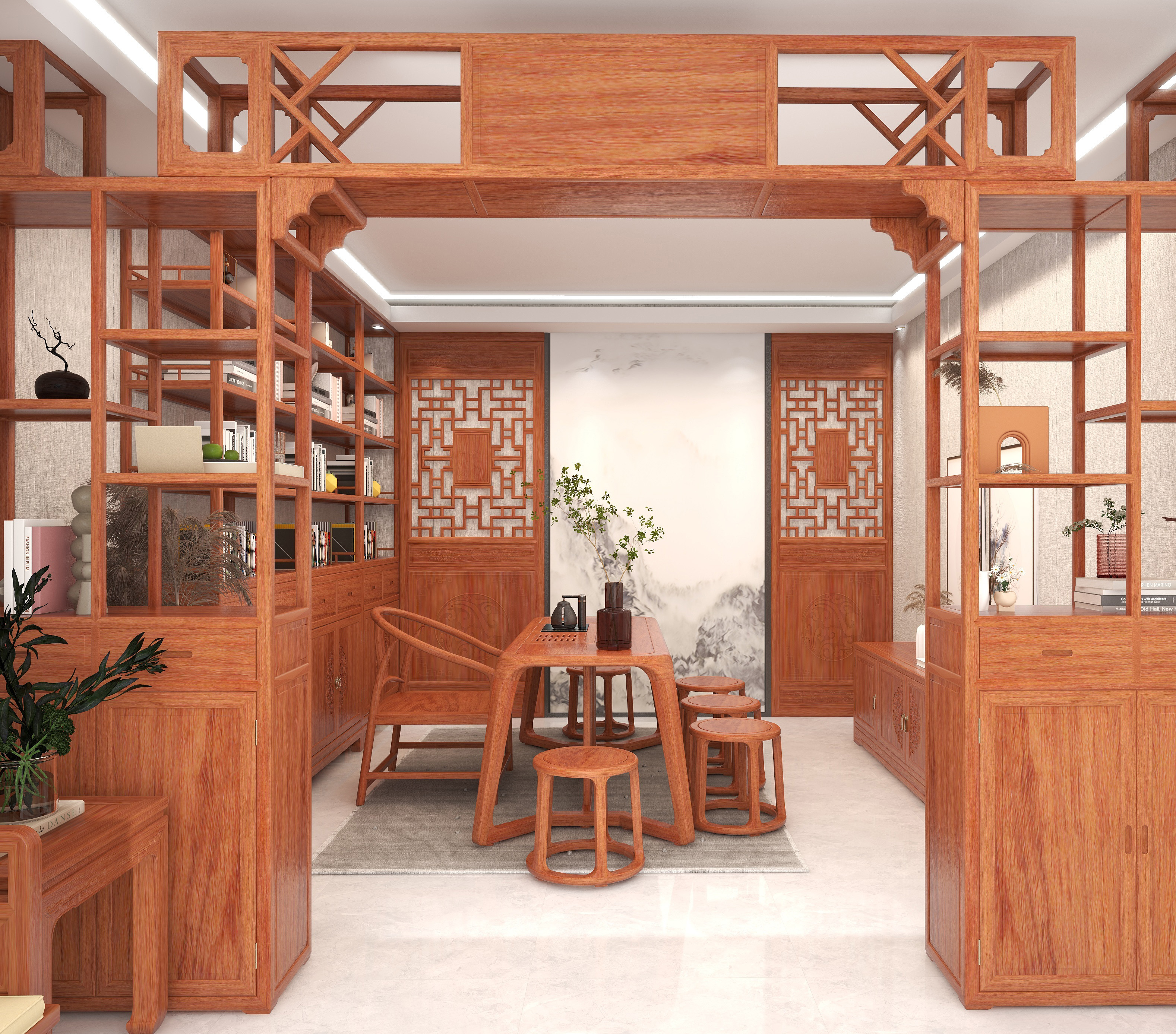 新中式書(shū)房#書(shū)房設(shè)計(jì)(圖3) caaf5d4321f434c83f5c013d4c6e610.jpg